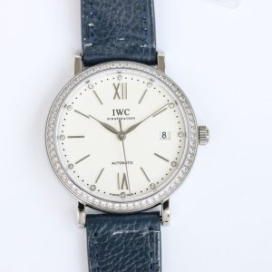IWC Portofino 37mm Super Clone Watch with Premium Leather Strap 1140142428 - front view